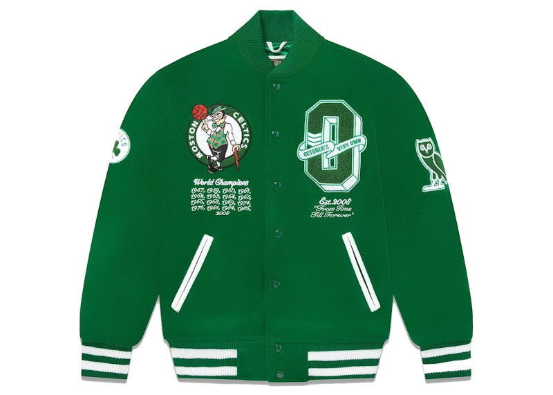 OVO x NBA Celtics Varsity Jacket Green