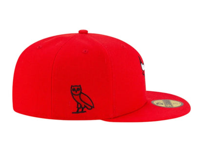 OVO x NBA Chicago Bulls 59Fifty Fitted Cap Red/White