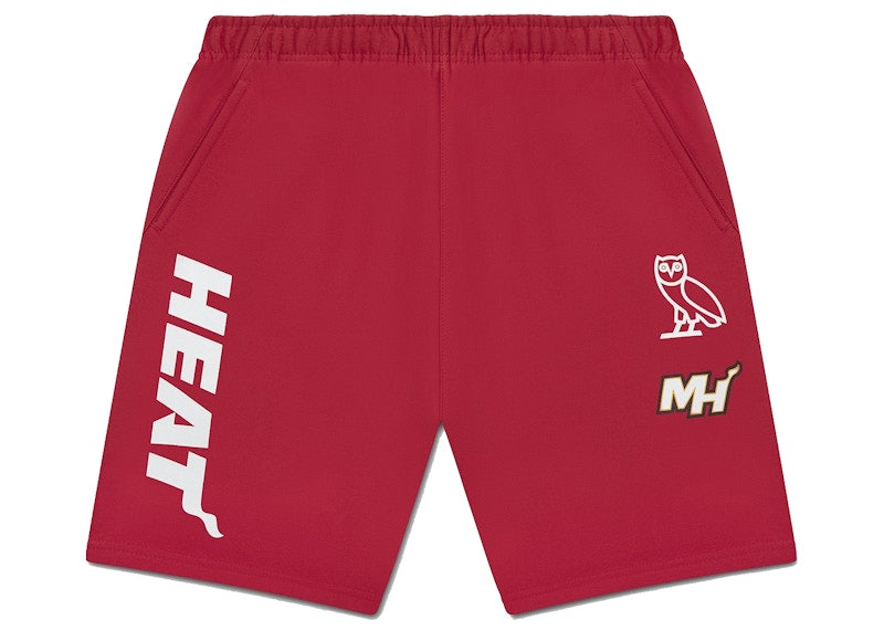 OVO x NBA Heat Sweatshort Red