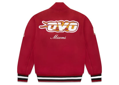 OVO x NBA Heat Varsity Jacket Red