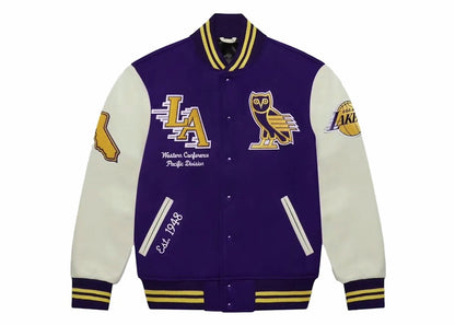 OVO x NBA Lakers Varsity Jacket (FW23) Purple