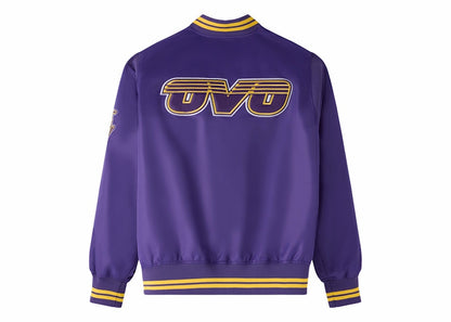 OVO x NBA Los Angeles Lakers Satin Varsity Jacket Purple