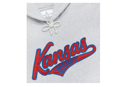 OVO x NCAA Kansas Jayhawks Hoodie Ash Heather Grey