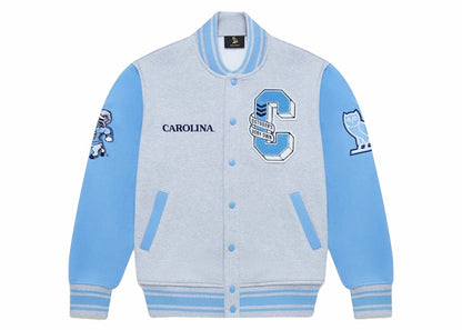 OVO x NCAA North Carolina Tar Heels Fleece Varsity Jacket Heather Grey