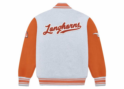 OVO x NCAA Texas Longhorns Fleece Varsity Jacket Heather Grey