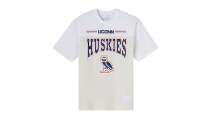 OVO x NCAA Uconn Huskies Paneled T-shirt Ash Heather Grey