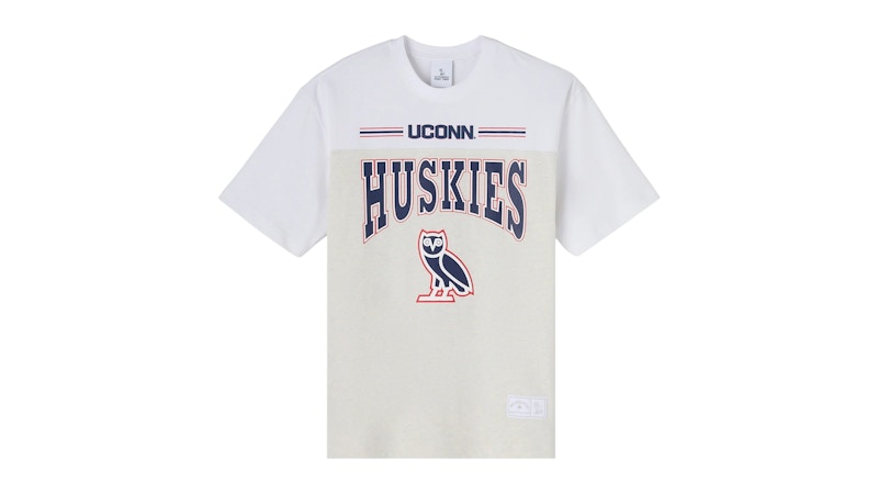 OVO x NCAA Uconn Huskies Paneled T-shirt Ash Heather Grey
