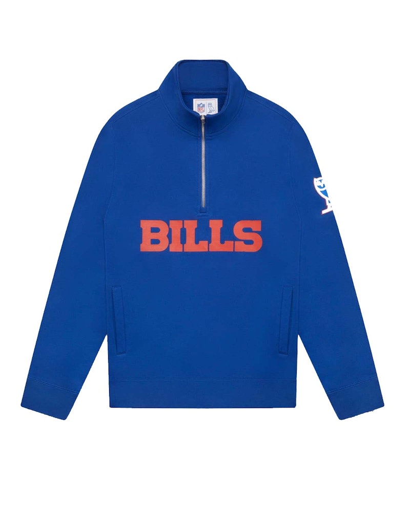 OVO x NFL Buffalo Bills 1/4 Zip Mock Neck Blue