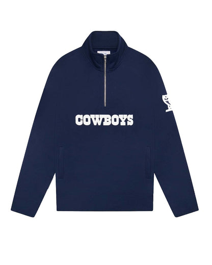 OVO x NFL Dallas Cowboys 1/4 Zip Mock Neck Navy