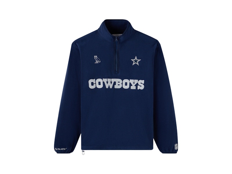 OVO x NFL Dallas Cowboys Polartec Mock Neck Quarter-Zip Fleece Navy