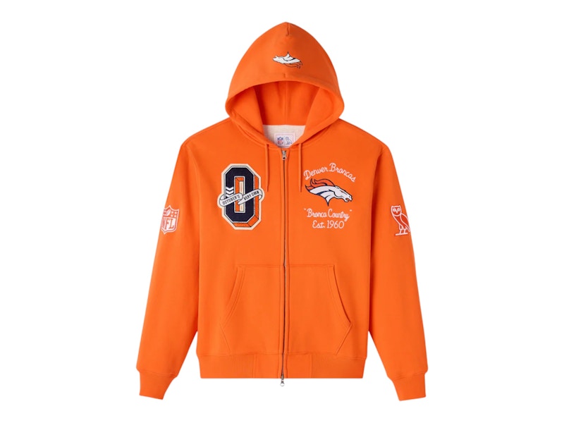 OVO x NFL Denver Broncos Waffle Lined Hoodie Orange
