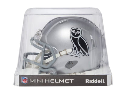 OVO x NFL Las Vegas Raiders Riddell Mini Helmet Silver