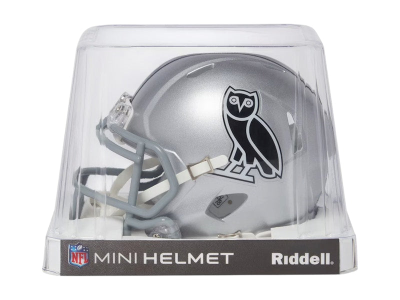 OVO x NFL Las Vegas Raiders Riddell Mini Helmet Silver