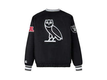 OVO x NFL Las Vegas Raiders Starter Trainer Pullover Jacket Black