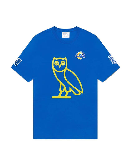 OVO x NFL Los Angeles Rams OG Owl T-Shirt Blue