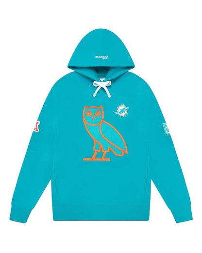 OVO x NFL Miami Dolphins OG Owl Hoodie Teal