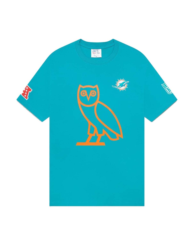 OVO x NFL Miami Dolphins OG Owl T-Shirt Teal