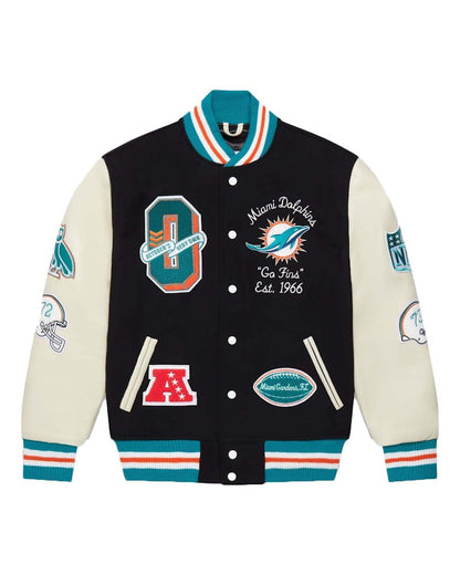 OVO x NFL Miami Dolphins Varsity Jacket Black