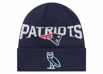 OVO x NFL New England Patriots New Era Beanie Blue