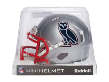 OVO x NFL New England Patriots Riddell Mini Helmet Silver