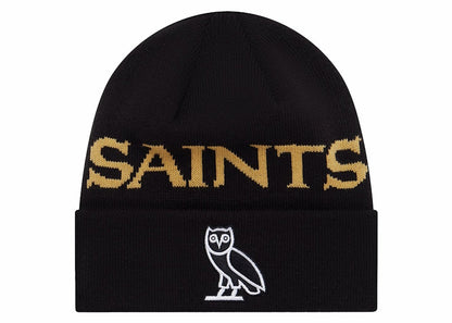OVO x NFL New Orleans Saints New Era Beanie Black