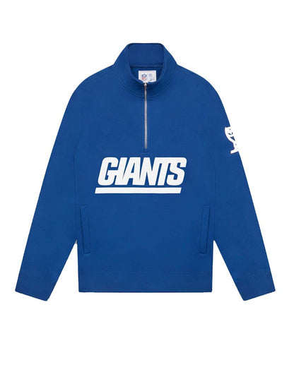 OVO x NFL New York Giants 1/4 Zip Mock Neck Blue