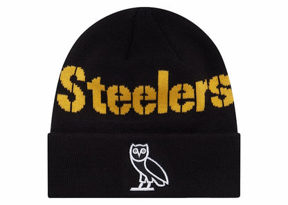 OVO x NFL Pittsburgh Steelers New Era Beanie Black