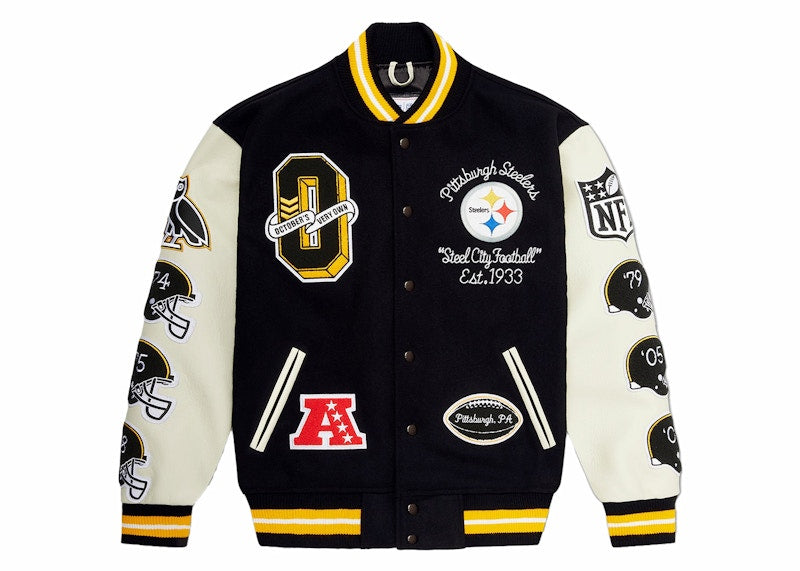 OVO x NFL Pittsburgh Steelers Varsity Jacket Black