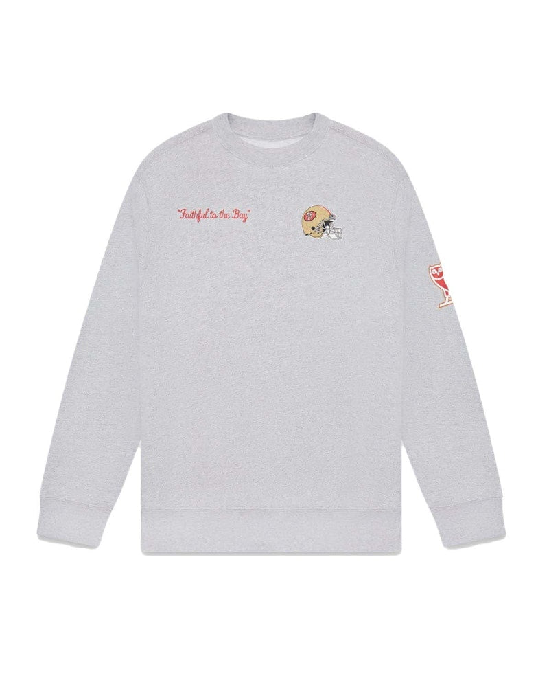 OVO x NFL San Francisco 49ers Crewneck Heather Grey
