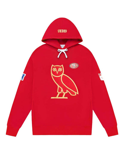 OVO x NFL San Francisco 49ers OG Owl Hoodie Red