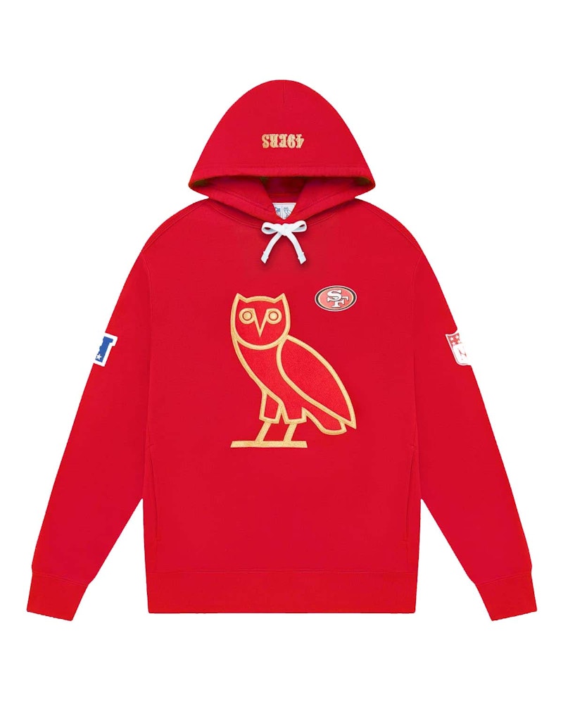 OVO x NFL San Francisco 49ers OG Owl Hoodie Red