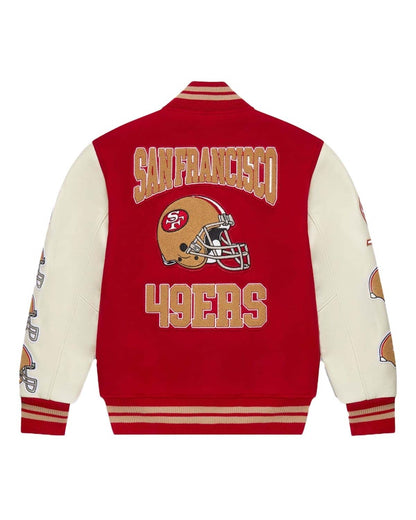 OVO x NFL San Francisco 49rs Varsity Jacket Red