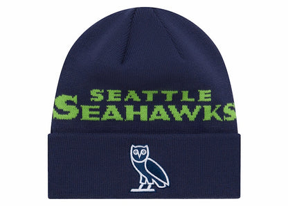 OVO x NFL Seattle Seahawks New Era Beanie Blue