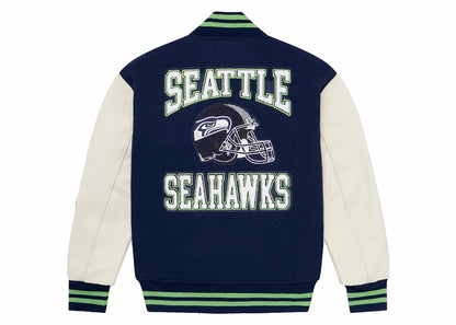 OVO x NFL Seattle Seahawks Varsity Jacket Blue