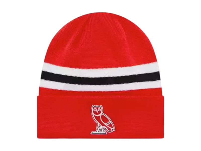 OVO x NHL Chicago Blackhawks Beanie Hat Red
