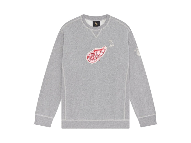 OVO x NHL Detroit Red Wings Crest Sweater Grey