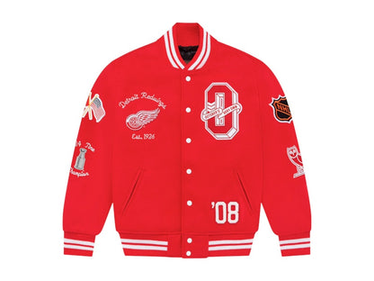 OVO x NHL Detroit Red Wings Varsity Jacket Red
