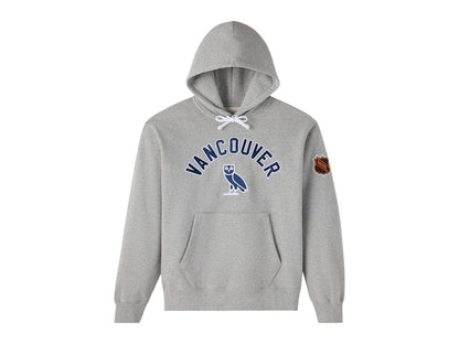 OVO x NHL Vancouver Canucks Team Training Hoodie Ash Heather Grey