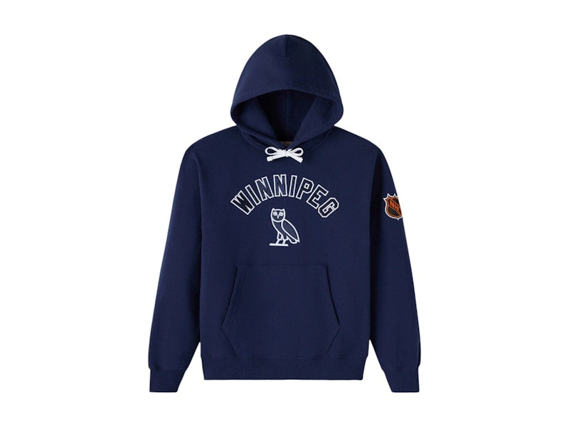 OVO x NHL Winnipeg Jets Team Training Hoodie Navy
