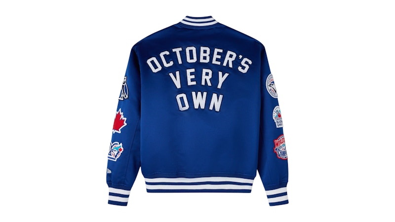 OVO x New Era MLB Toronto Blue Jays Varsity Jacket Blue