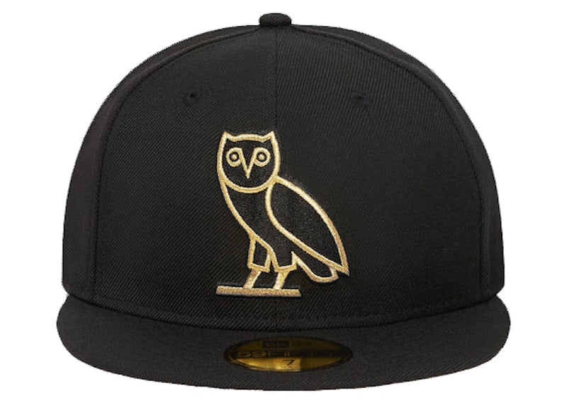 OVO x New Era OG Owl 59Fifty Fitted Hat Black