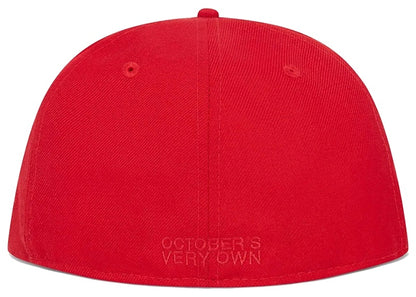 OVO x New Era OG Owl 59Fifty Fitted Hat Red