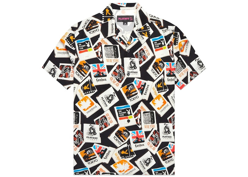 OVO x PLAYBOY Club Silk Shirt Black