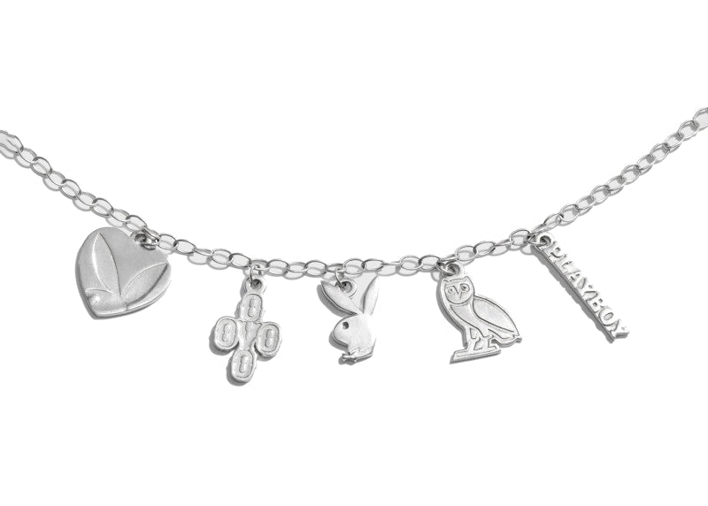 OVO x PLAYBOY Silver Charm Necklace Silver