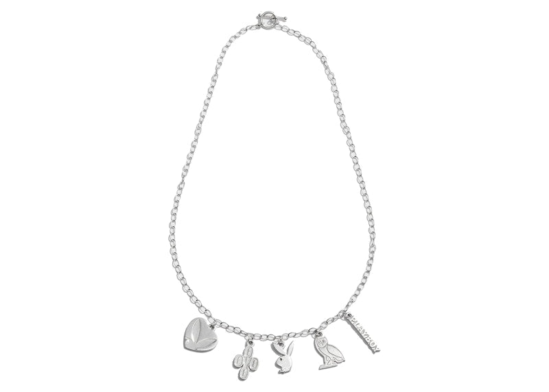 OVO x PLAYBOY Silver Charm Necklace Silver
