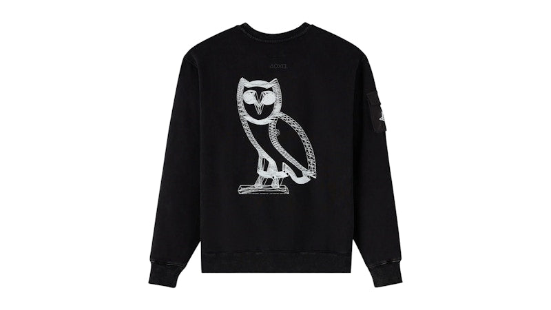 OVO x PlayStation Wireframe Owl Garment Dyed Utility (Canada Exclusive) Crewneck Black