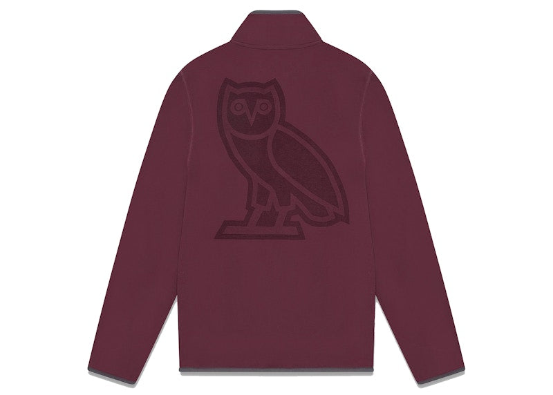 OVO x Polartec Microfleece Snap Mock Neck Burgundy