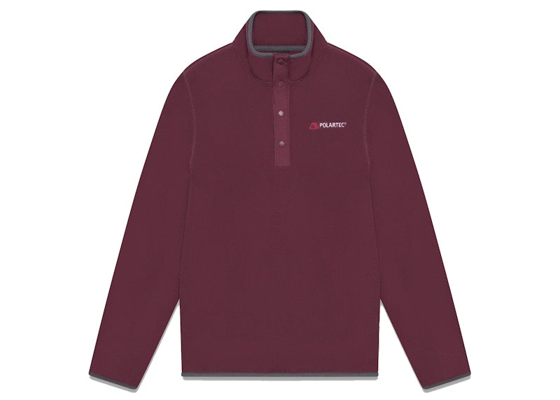 OVO x Polartec Microfleece Snap Mock Neck Burgundy