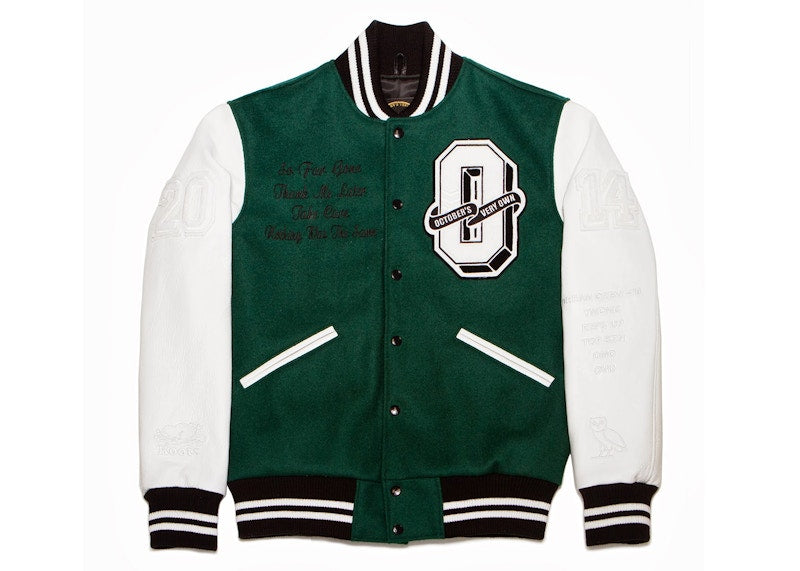 OVO x Roots Nothing Was The Same Tour Varsity Jacket Green