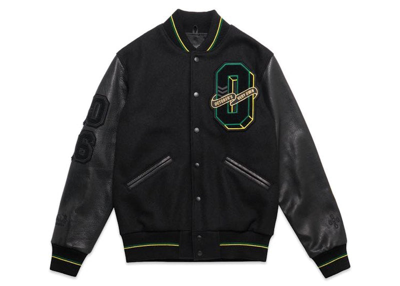 OVO x Roots October Jamaica Varsity Jacket Black